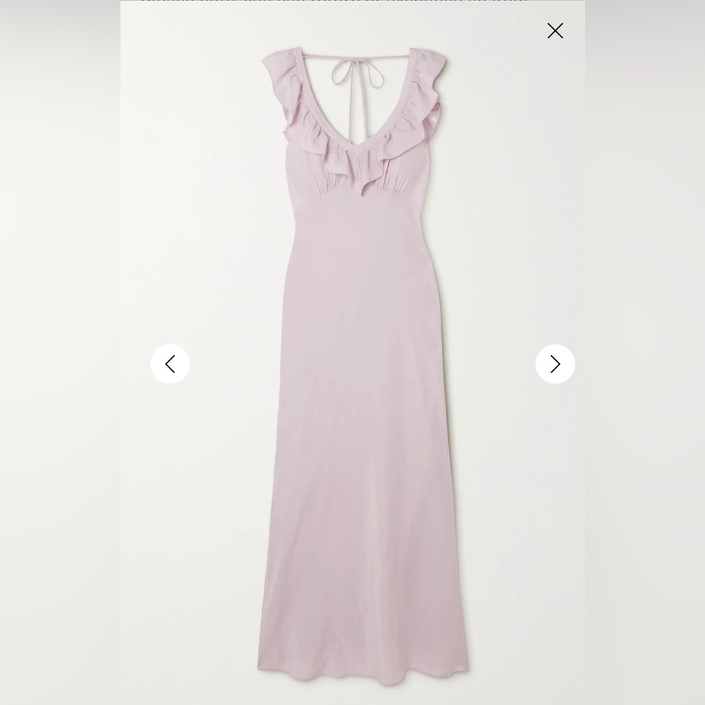 REFORMATION
Cillian open-back ruffled silk-crepe midi dress size xs Lilac